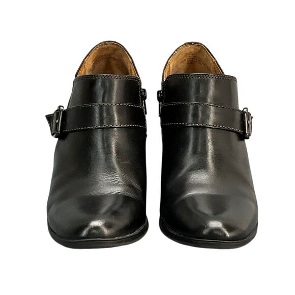 Sofft Black Leather Buckle Western Block Heel Comfort Ankle Boot Women 8.5 - Picture 5 of 10